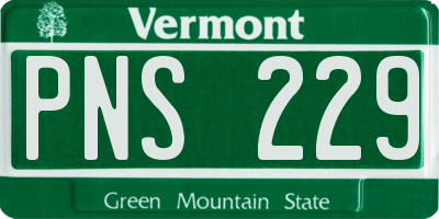 VT license plate PNS229