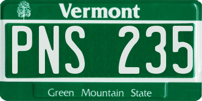 VT license plate PNS235