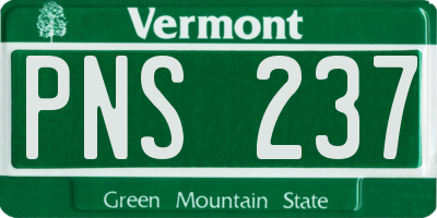 VT license plate PNS237