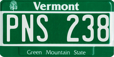 VT license plate PNS238