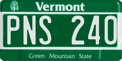 VT license plate PNS240