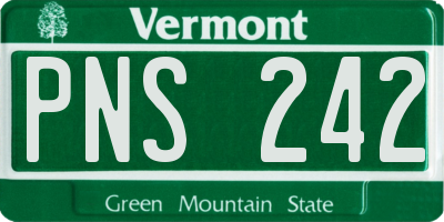 VT license plate PNS242