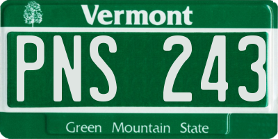 VT license plate PNS243