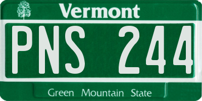 VT license plate PNS244