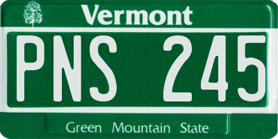VT license plate PNS245