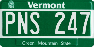 VT license plate PNS247