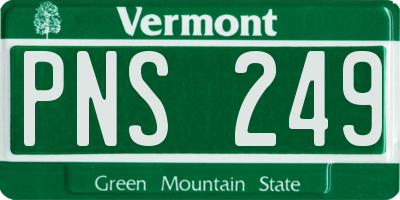 VT license plate PNS249