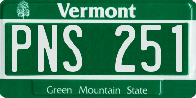 VT license plate PNS251