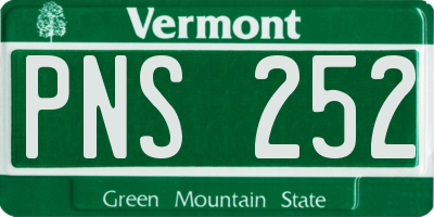 VT license plate PNS252