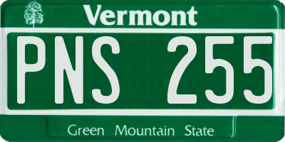 VT license plate PNS255