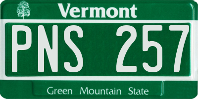 VT license plate PNS257