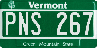 VT license plate PNS267