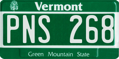 VT license plate PNS268