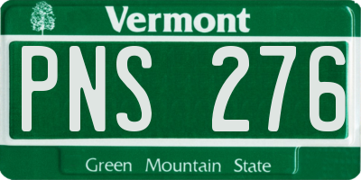 VT license plate PNS276