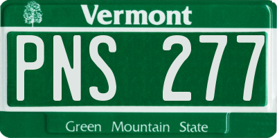 VT license plate PNS277