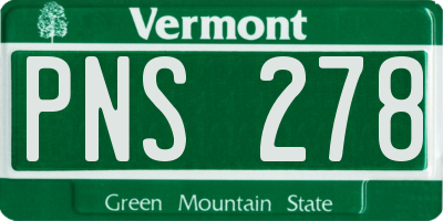 VT license plate PNS278