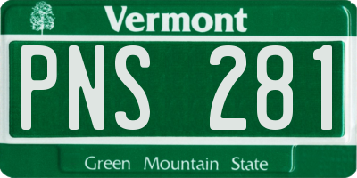 VT license plate PNS281