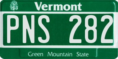 VT license plate PNS282