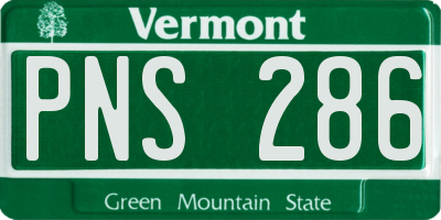 VT license plate PNS286