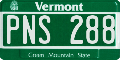 VT license plate PNS288