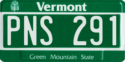 VT license plate PNS291