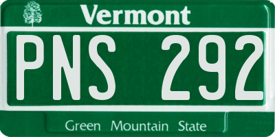 VT license plate PNS292
