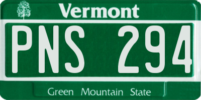 VT license plate PNS294