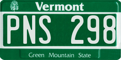 VT license plate PNS298