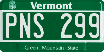 VT license plate PNS299