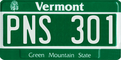 VT license plate PNS301