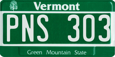 VT license plate PNS303
