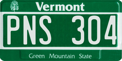 VT license plate PNS304