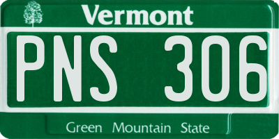VT license plate PNS306