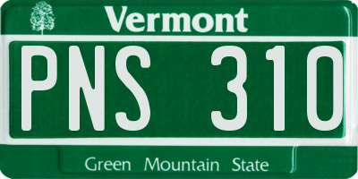 VT license plate PNS310