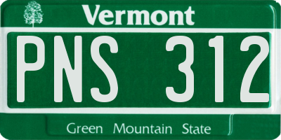 VT license plate PNS312