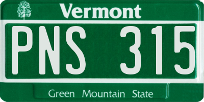 VT license plate PNS315
