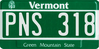 VT license plate PNS318