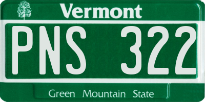 VT license plate PNS322
