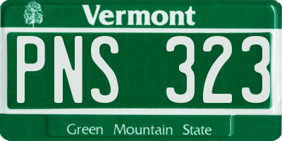 VT license plate PNS323