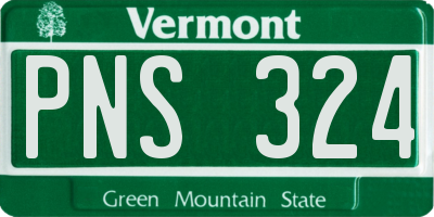 VT license plate PNS324