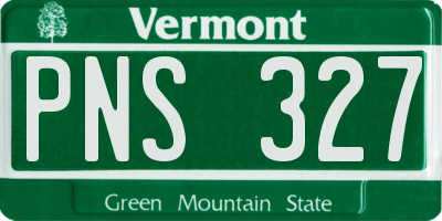 VT license plate PNS327