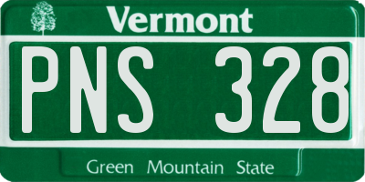 VT license plate PNS328