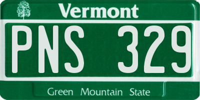 VT license plate PNS329