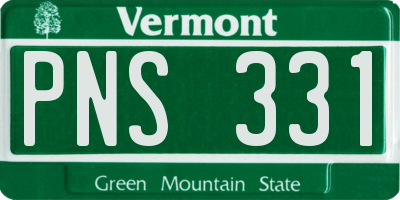 VT license plate PNS331