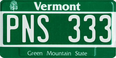 VT license plate PNS333