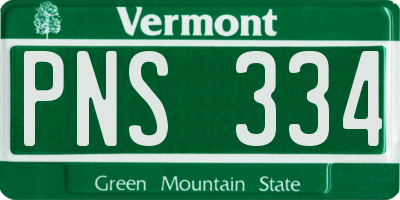 VT license plate PNS334