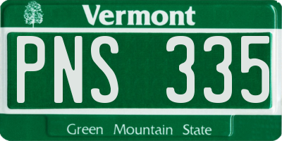 VT license plate PNS335