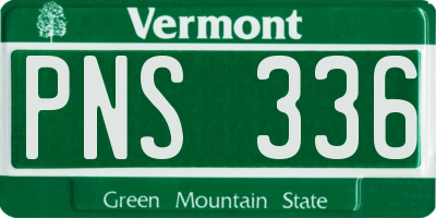 VT license plate PNS336