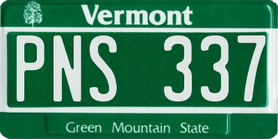 VT license plate PNS337