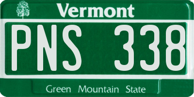 VT license plate PNS338